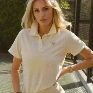 Morgan Stewart Women’s Cotton Polo Shirt | Butter Yellow | M | Tennis Shirt